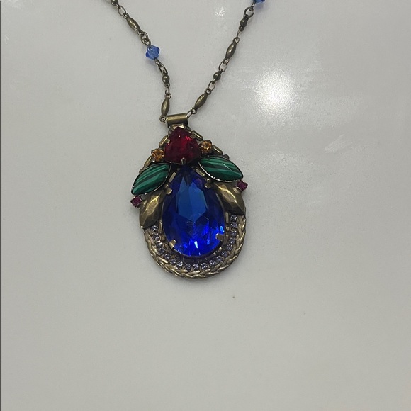 Sorrelli Blue and Red Pendant Necklace - Picture 1 of 11